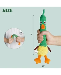 Nocciola 2-in-1 Squeaky Duck Dog Toy, Christmas gift,Cute Stuffed Dog Toys with Large Durable Rubber Squeaky Core for Aggressive Chewers