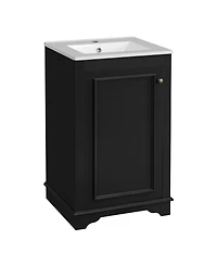 Casainc 20-Inch Bathroom Vanity with Ceramic Sink, Freestanding Single Vanity, Soft-Close Door & Adjustable Shelf