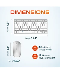 Delton KB35 Wireless Keyboard & Mouse Combo, 2.4GHz, Noiseless (DKMKITMIN35)
