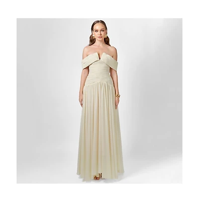 Bariano Women's Keecia Off Shoulder Chiffon Gown