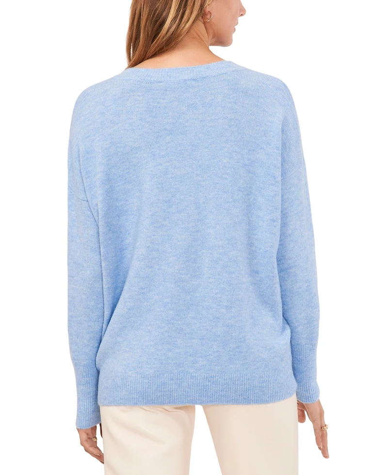 Vince Camuto Women's Cozy V-Neck Dropped-Shoulder Sweater