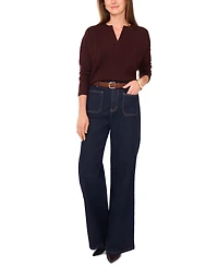 Vince Camuto Women's Cozy V-Neck Dropped-Shoulder Sweater