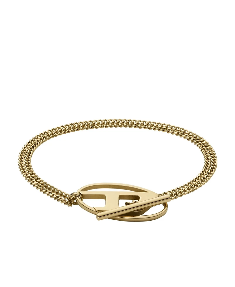 Diesel Unisex Diesel Gold-Tone Stainless Steel Chain Bracelet
