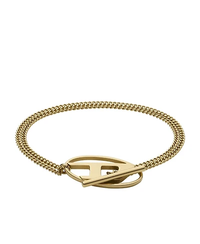 Diesel Unisex Diesel Gold-Tone Stainless Steel Chain Bracelet