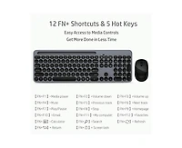 Wireless Keyboard And Mouse Combo - Full-Sized Ergonomic Keyboard With Holder, 2.4GHz Silent Cordless Set For Windows Laptop, Pc, Desktop