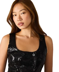 Steve Madden Carmella Women's Double Breasted Sleeveless Tuxedo Top