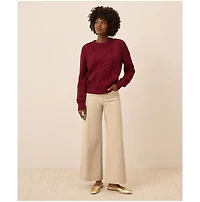Pact Women's Cable Knit Crew Sweater