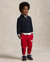 Polo Ralph Lauren Boys 2-7 Cable-Knit Cotton Quarter-Zip Sweater