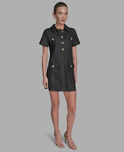 Bcbg Women's Short Sleeve Shirt Dress