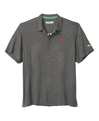 Tommy Bahama Men's Gray Indiana Hoosiers Catch of the Day Camp IslandZone Button-Up T-Shirt