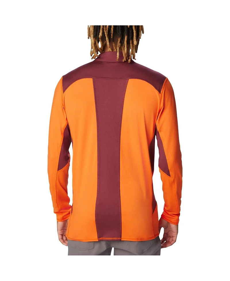 Columbia Men's Orange Virginia Tech Hokies Trail Omni-Shade Quarter-Zip Hoodie