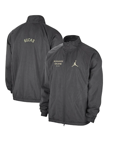 Jordan Men's Gray Milwaukee Bucks Courtside Statement Edition Jumpman Jam Full-Zip Jacket