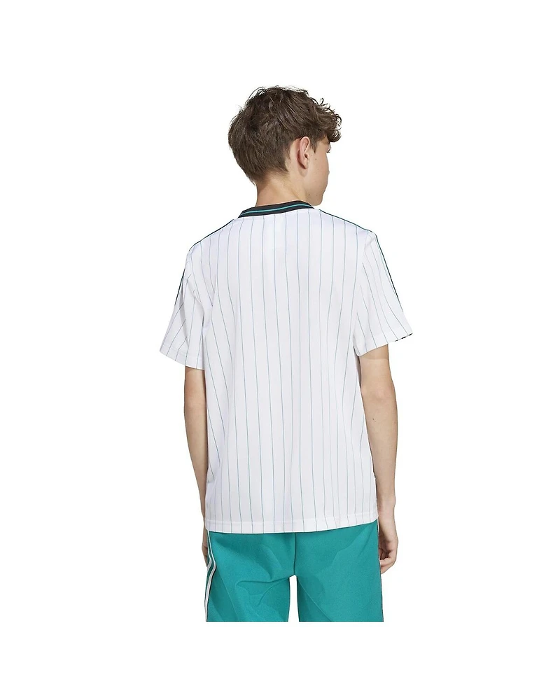 Adidas Big Boys and Girls White Liverpool Terrace Icons Fashion Jersey