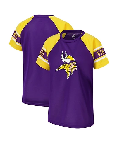 Starter Women's Purple Minnesota Vikings 1st Rounder Color Block Raglan Top