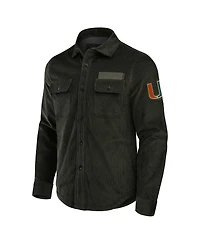 Darius Rucker Collection by Fanatics Men's Olive Miami Hurricanes Corduroy Full-Button Shacket