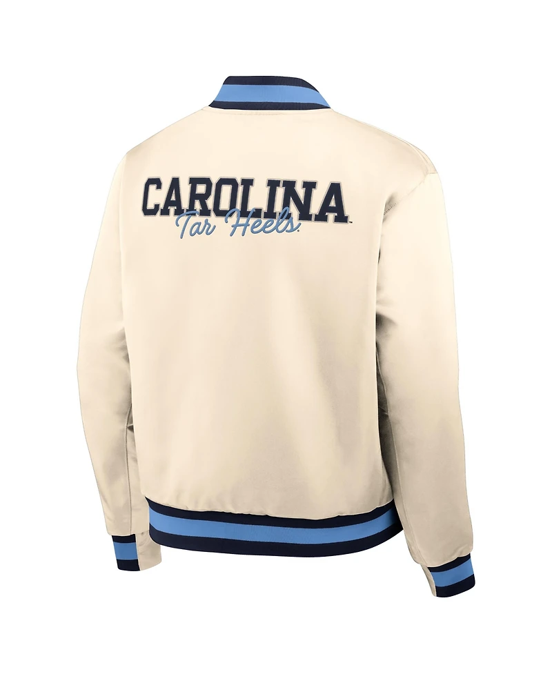 Nike Men's Tan North Carolina Tar Heels Legacy Full-Snap Bomber Jacket