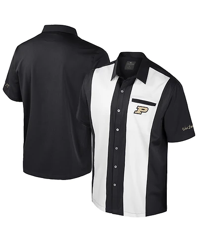 Colosseum Men's Black Purdue Boilermakers Strike Bowling Button-Up Shirt