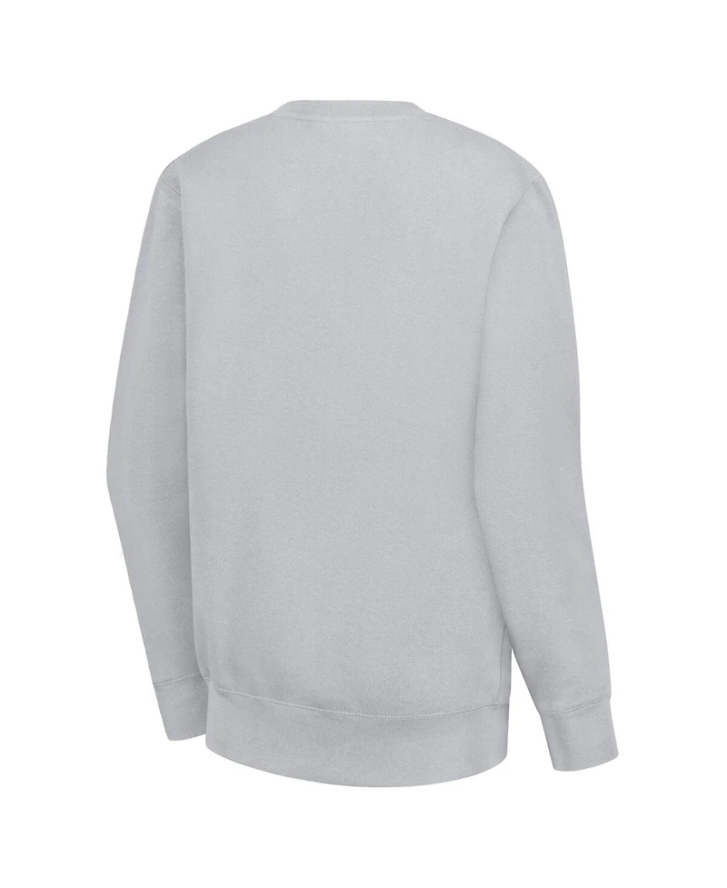 G-iii 4Her by Carl Banks Women's Heather Gray Carolina Hurricanes Hockey Girls Team Graphic Fleece Pullover Sweatshirt