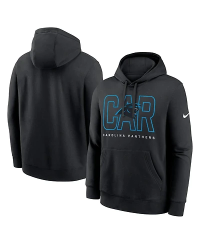 Nike Men's Black Carolina Panthers Busted Play Club Fleece Pullover Hoodie