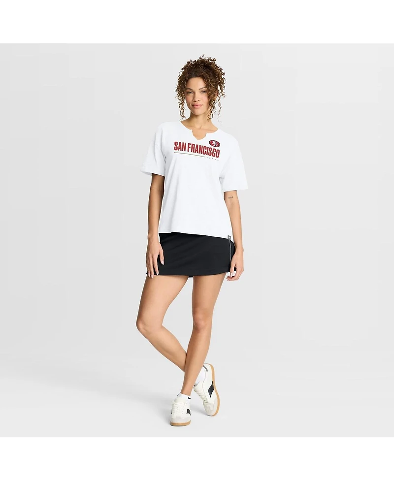 Fanatics Women's White San Francisco 49ers Redzone Slub Boxy T-Shirt