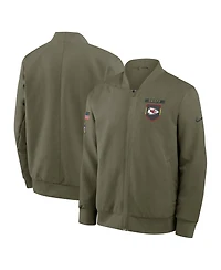 Nike Men's Olive Kansas City Chiefs 2025 Salute to Service Sideline Full-Zip Bomber Jacket