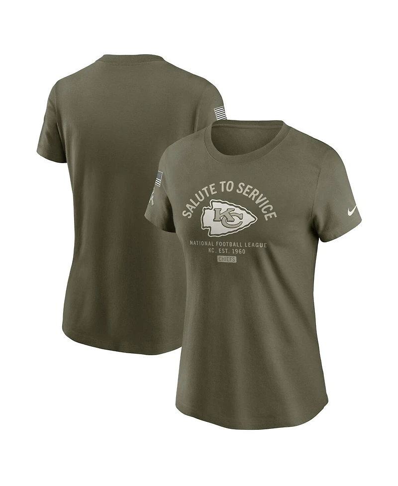 Nike Women's Olive Kansas City Chiefs 2025 Salute to Service Sideline T-Shirt