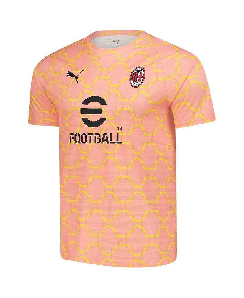 Puma Men's Light Orange Ac Milan 2025/26 Pre-Match Dry Cell Training Jersey