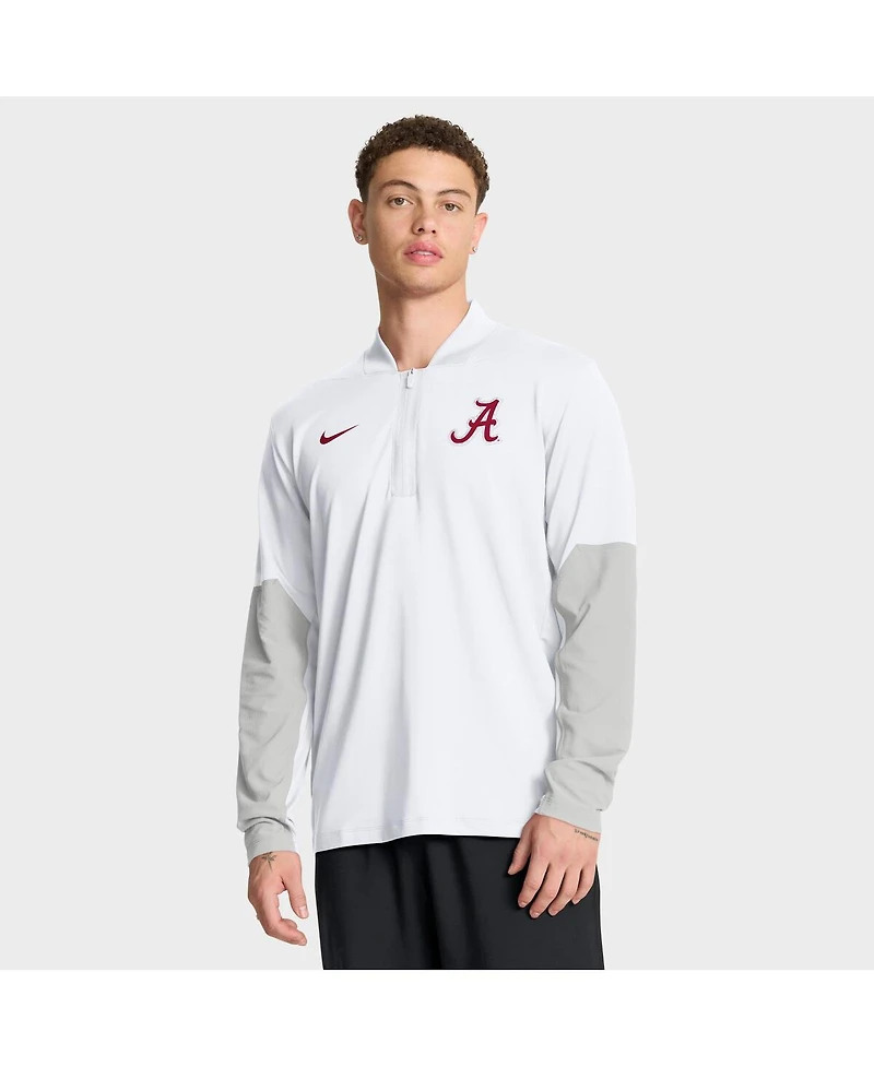 Nike Men's White Alabama Crimson Tide One Goal Performance Half-Zip Pullover Hoodie