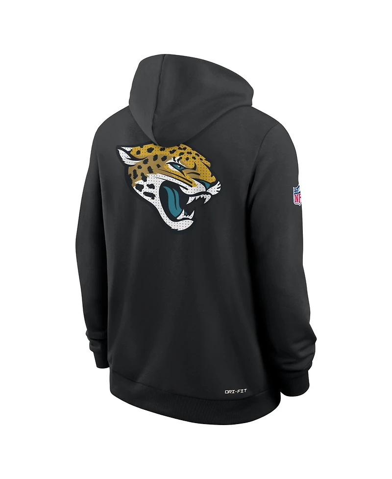 Nike Men's Black Jacksonville Jaguars Sideline Standard Issue Utility Player Dri-fit Full-Zip Hoodie