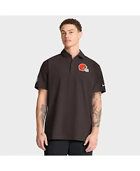 Nike Men's Brown Cleveland Browns Sideline Woven Dri-fit Polo Shirt
