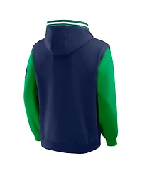 Fanatics Men's Navy/Green Minnesota Timberwolves Half Court Shot Clock Fastbreak Hoodie