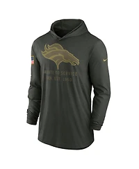 Nike Men's Forest Green Denver Broncos 2025 Salute to Service Sideline Dri-fit Lightweight Hooded Pullover Sweatshirt