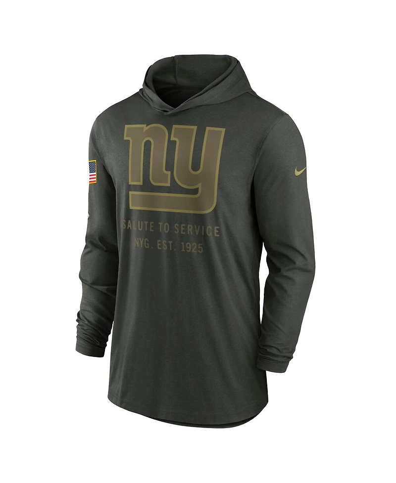 Nike Men's Forest Green New York Giants 2025 Salute to Service Sideline Dri-fit Lightweight Hooded Pullover Sweatshirt