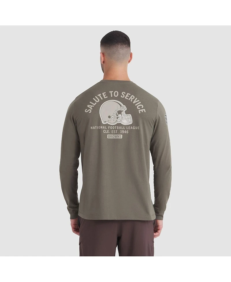 Nike Men's Olive Cleveland Browns 2025 Salute to Service Sideline Long Sleeve T-Shirt