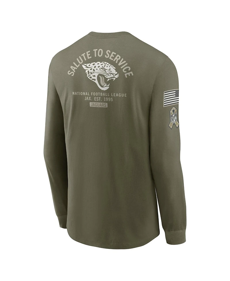 Nike Men's Olive Jacksonville Jaguars 2025 Salute to Service Sideline Long Sleeve T-Shirt