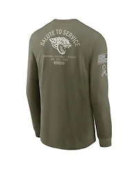 Nike Men's Olive Jacksonville Jaguars 2025 Salute to Service Sideline Long Sleeve T-Shirt