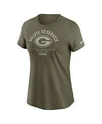Nike Women's Olive Green Bay Packers 2025 Salute to Service Sideline T-Shirt