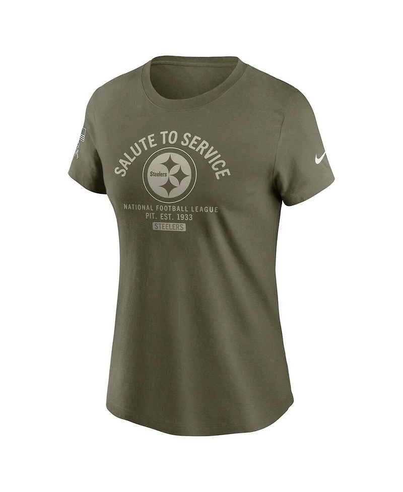 Nike Women's Olive Pittsburgh Steelers 2025 Salute to Service Sideline T-Shirt