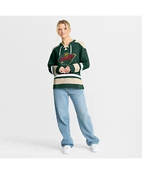 Fanatics Women's Green Minnesota Wild Icing Long Sleeve Lace Up Sweatshirt