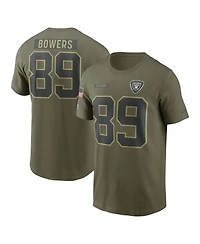 Nike Men's Brock Bowers Olive Las Vegas Raiders 2025 Salute to Service Name Number T-Shirt