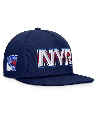 Fanatics Men's Navy New York Rangers Authentic Pro Rink Team Code Snapback Hat