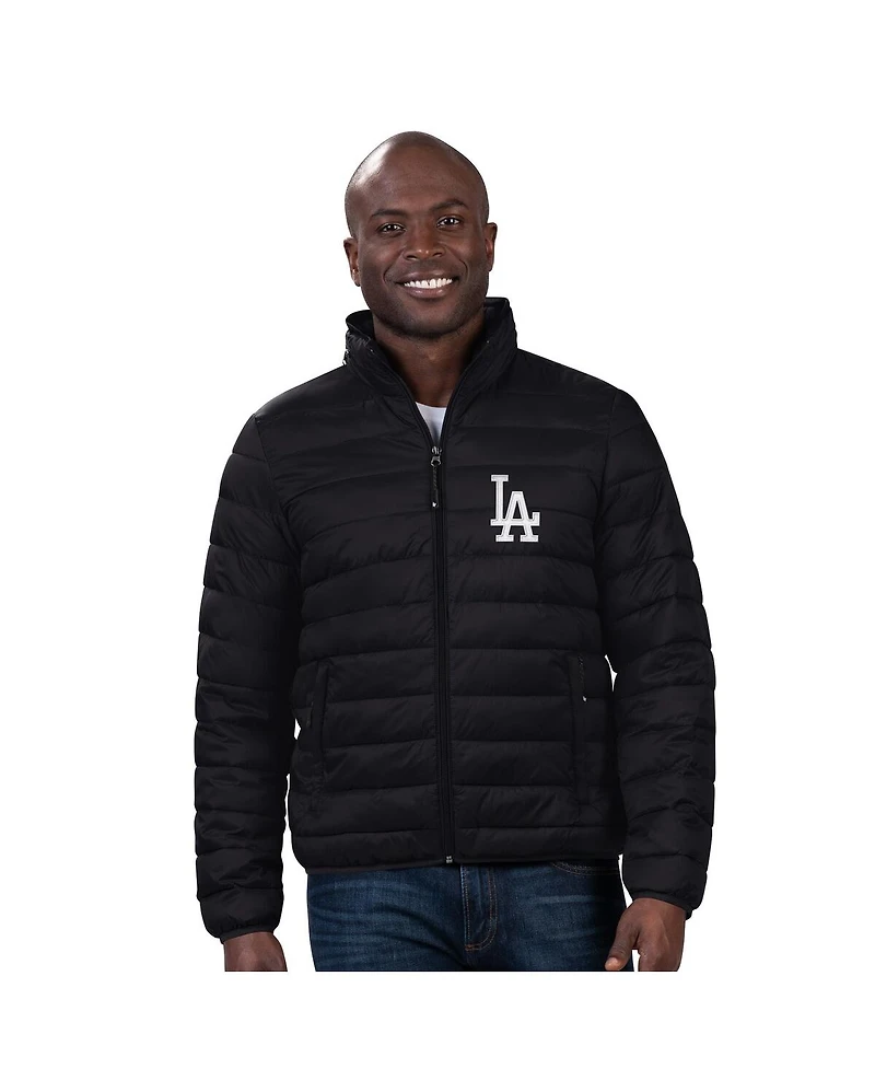 G-iii Sports by Carl Banks Men's Black Los Angeles Dodgers Packable Neck Pillow Full-Zip Puffer Jacket