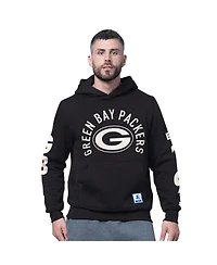 Starter Men's Black Green Bay Packers Handoff Fleece Hoodie Sweatshirt