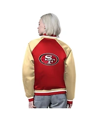 Starter Women's Scarlet/Gold San Francisco 49ers Satin Full-Snap Varsity Jacket