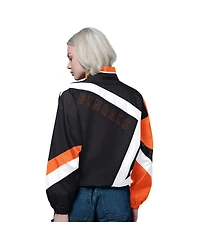 Starter Women's Black/Orange Cincinnati Bengals 1st Quarter Full-Zip Windbreaker Jacket