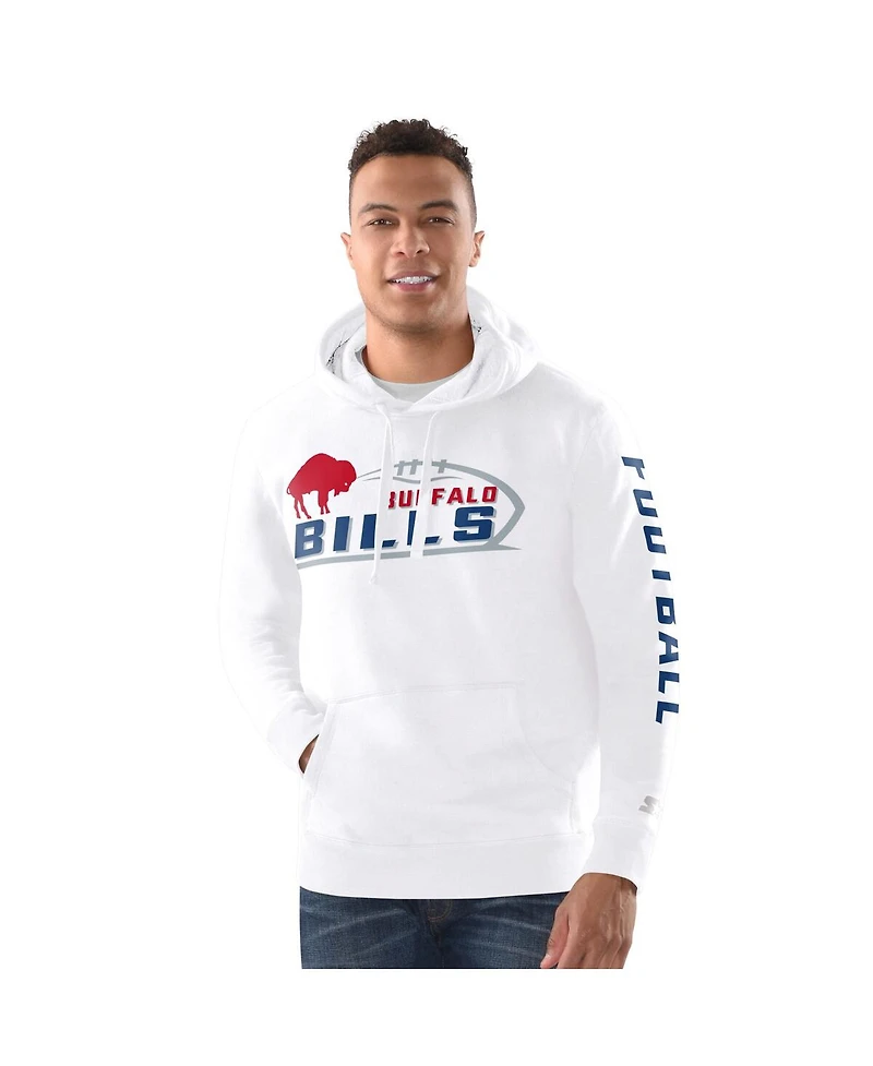 Starter Men's White Buffalo Bills Pullover Hoodie
