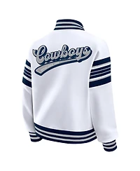 Wear by Erin Andrews Women's White Dallas Cowboys Plus Full-Snap Fleece Sweatshirt Jacket