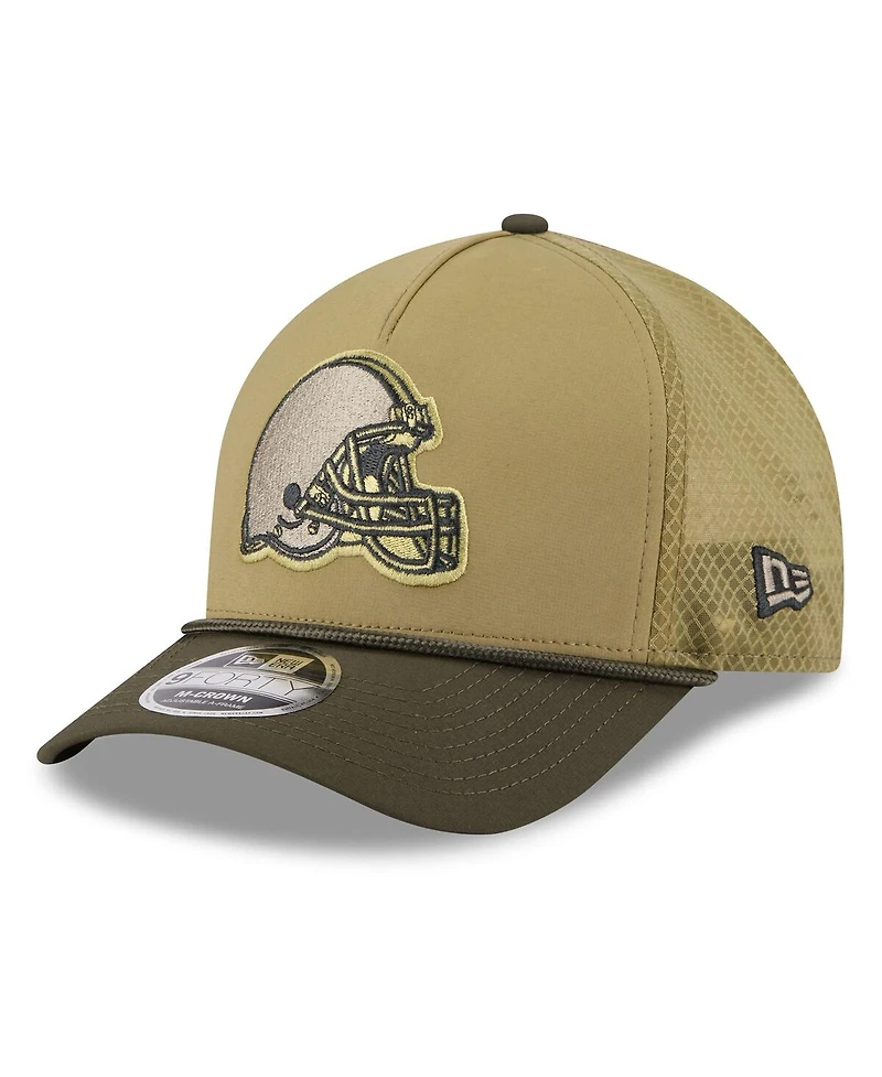 New Era Men's Green Cleveland Browns 2025 Salute to Service 9FORTY A-Frame M-Crown Adjustable Hat