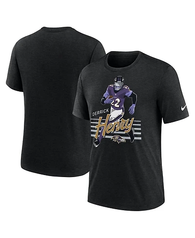 Nike Men's Derrick Henry Heather Black Baltimore Ravens Player Graphic T-Shirt