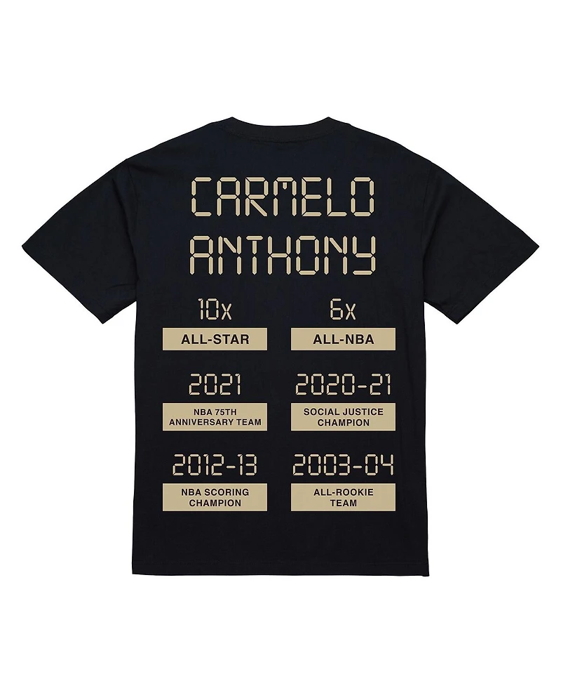 Mitchell & Ness Men's Carmelo Anthony Black Denver Nuggets Ultimate Player T-Shirt